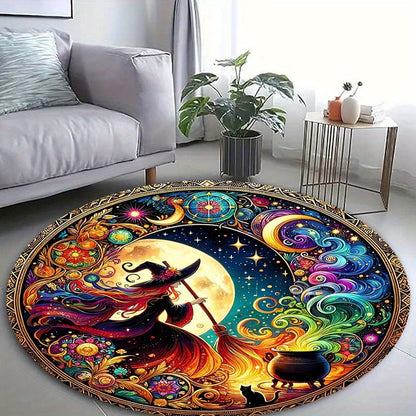 Velvet Witch Print Rug for Home Decor, Cozy Style for Living Room