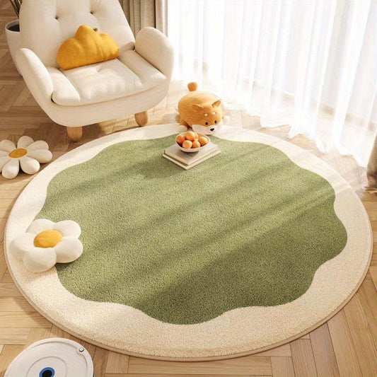 Non-Slip Area Rug – Elegant Floral Design for Living Room & Office Decor