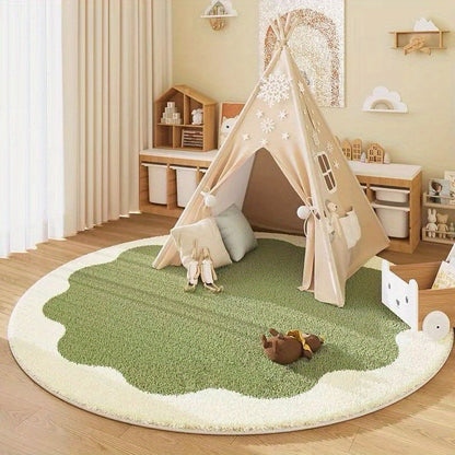 Non-Slip Area Rug – Elegant Floral Design for Living Room & Office Decor