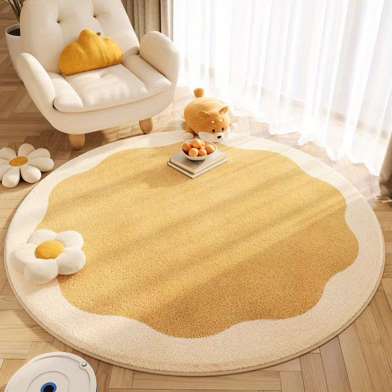 Anti-Slip Fluffy Flower Design Rug for Home and Office Decor