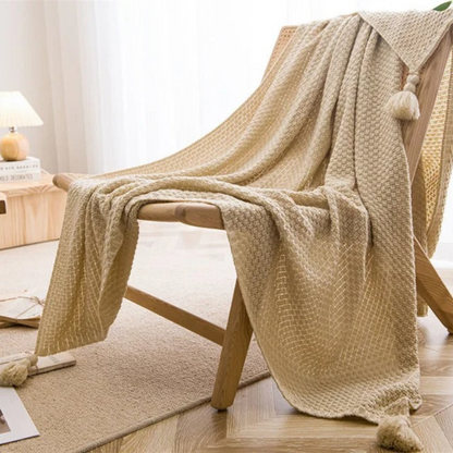 Waffle Knit Blanket for Cozy Home Decor and Comfort Living