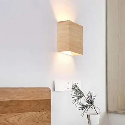 Nordic Wood Wall Light with Warm LED for Home and Office Decor