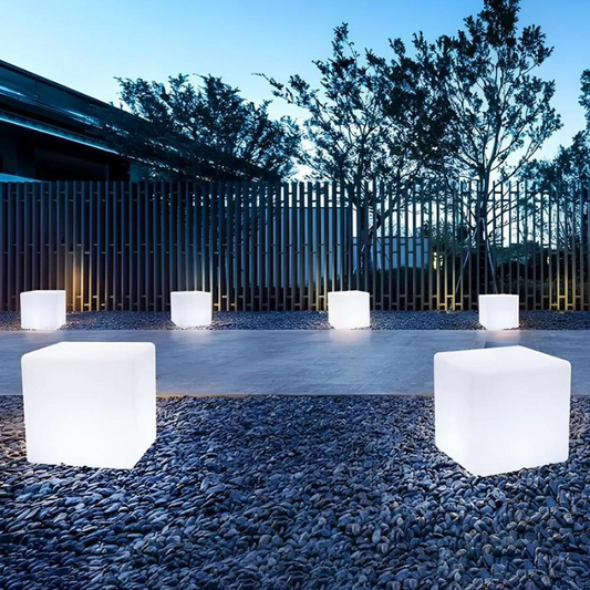 LED Garden Lamp Outdoor – Remote-Controlled Elegant Cubic Patio Lighting