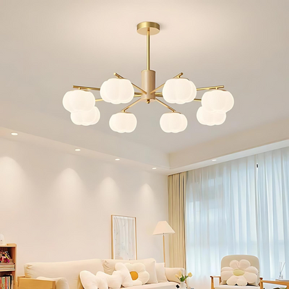 Wooden Chandelier for Modern Living Room Decor | Stylish Cotton Charm Lighting