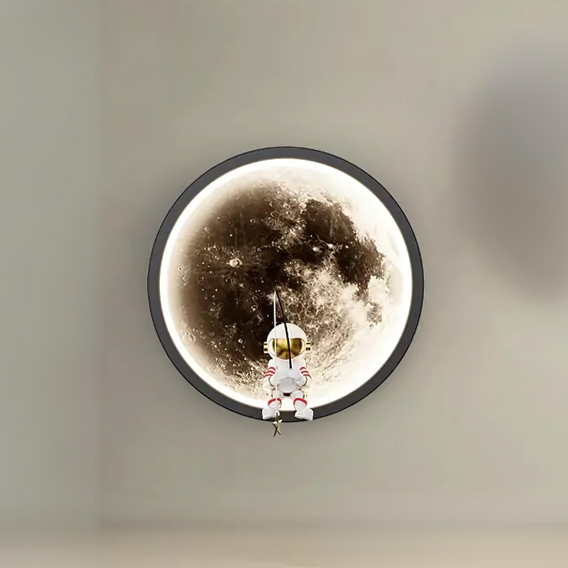 Moon LED Wall Lamp for Kids' Rooms, Nursery Decor, and Space Lovers