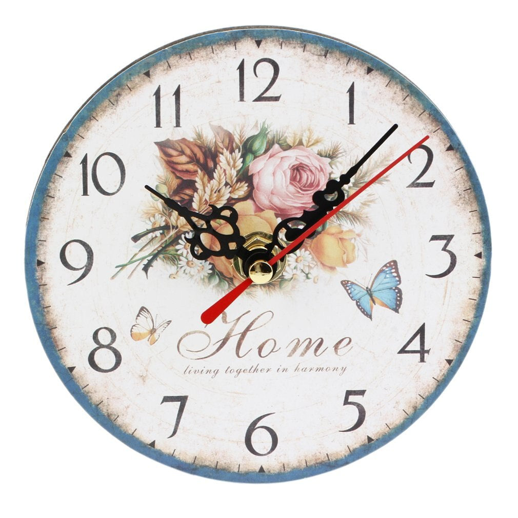 Floral Butterfly Wall Clock for Elegant Home Decor and Office Style