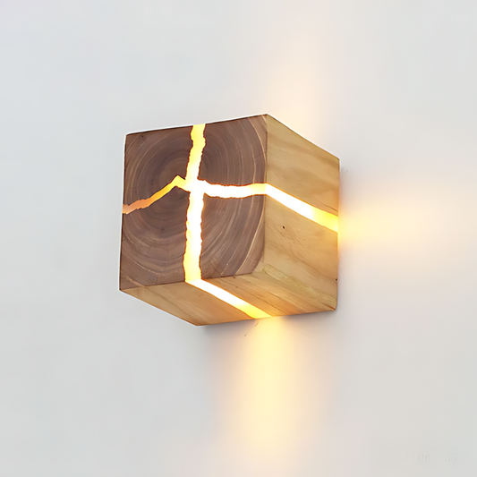 Solid Wood Wall Light for Home Decor – Handmade Rustic Lighting Fixture