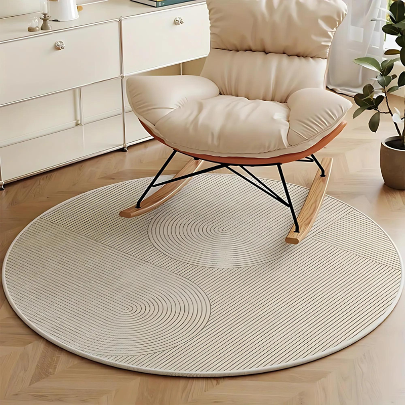 Round Anti-Slip Area Rug 8mm Thick for Home and Office Comfort