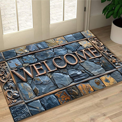 3D Stone Doormat for Home Entryway - Stylish, Durable, and Inviting