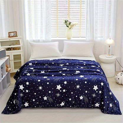 Fleece Blanket in Starry Blue for Cozy Home and Office Comfort