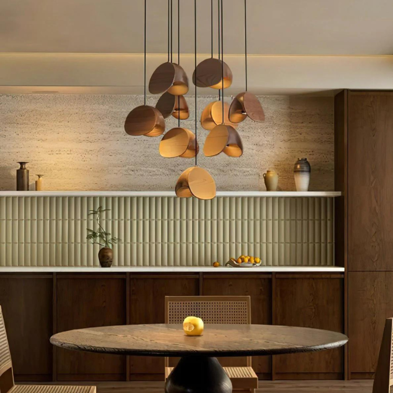 Wood Pendant Light | Elegant Warm Lighting for Home and Office Decor