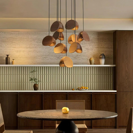 Wood Pendant Light | Elegant Warm Lighting for Home and Office Decor