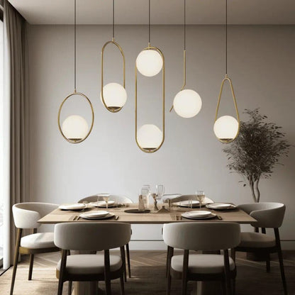 Elegant LED Pendant Light with Warm White Glow and Gold Finish for Home