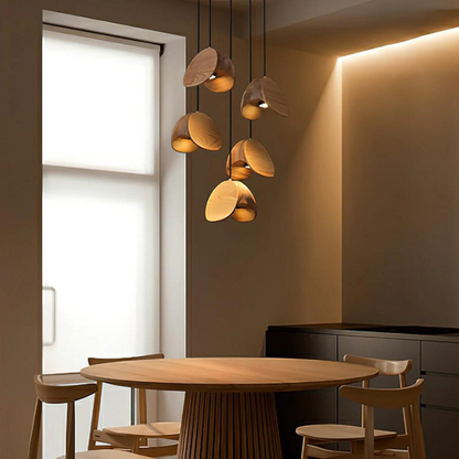 Wood Pendant Light | Elegant Warm Lighting for Home and Office Decor