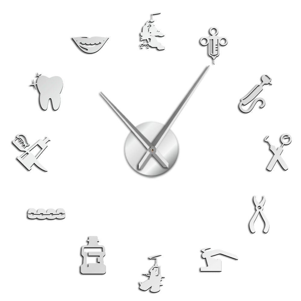 Dental Design Large Wall Clock for Home or Office Decor