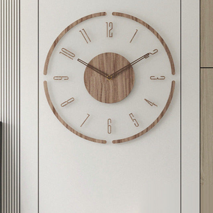 Nordic Solid Wood Wall Clock 35cm Minimalist Design for Home & Office