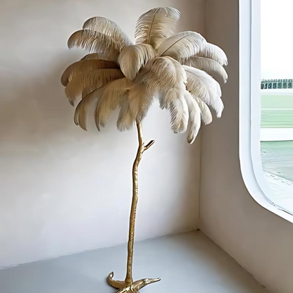 Ostrich Feather Floor Lamp for Elegant Home Decor and Stylish Lighting