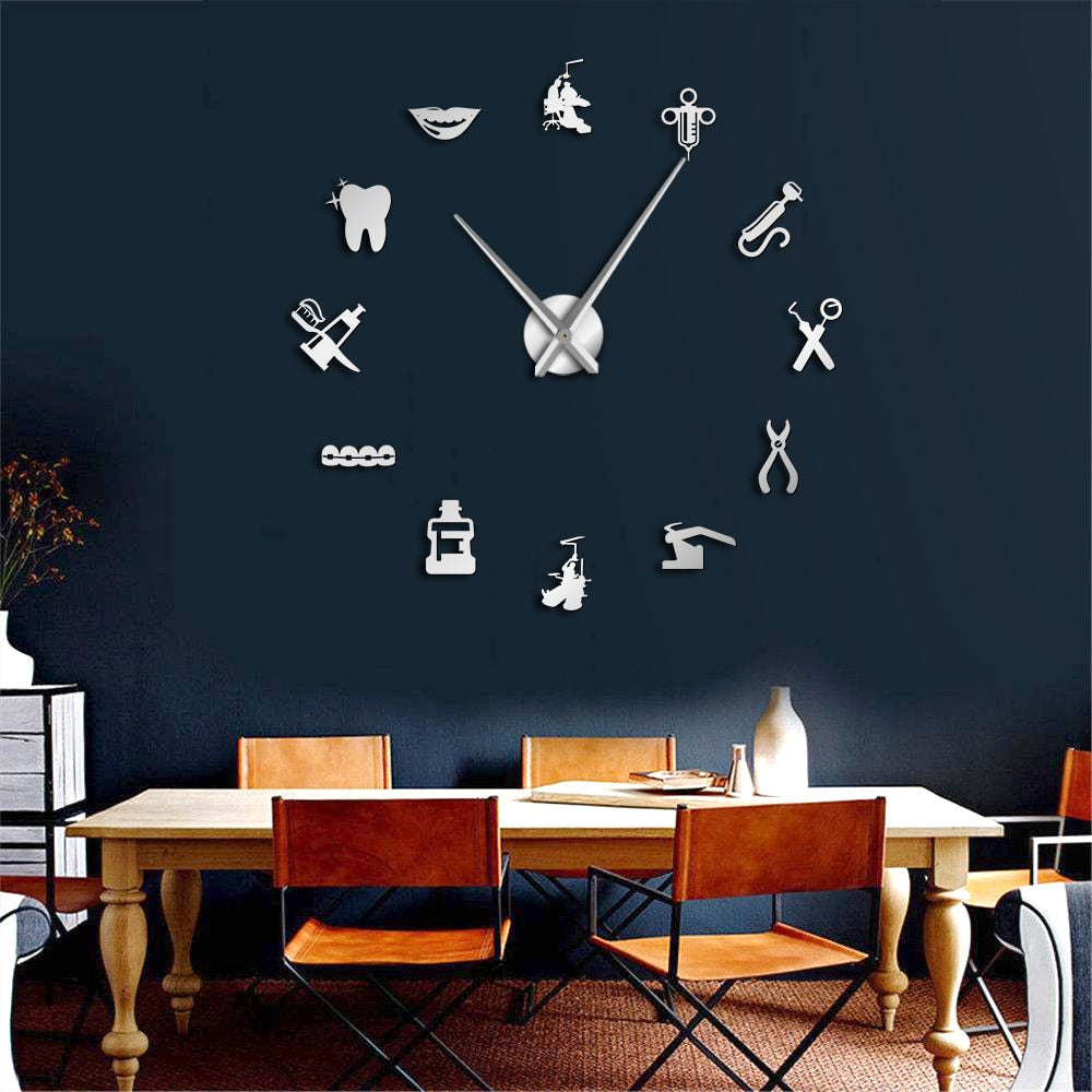 Dental Design Large Wall Clock for Home or Office Decor