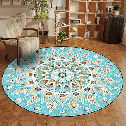 Mandala Round Rug for Home Decor - Contemporary Design, Soft Material