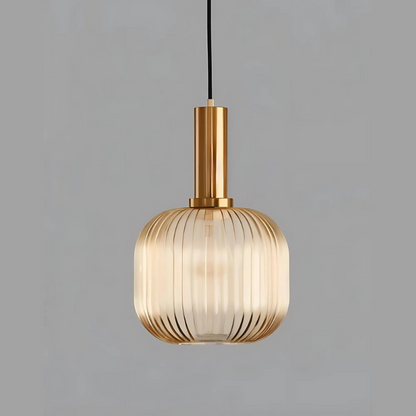 Elegant Ribbed Glass Pendant Light for Home and Office Decor