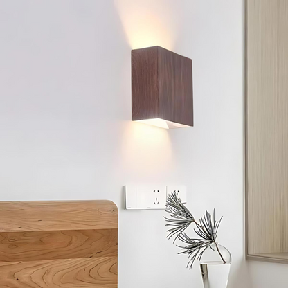 Nordic Wood Wall Light with Warm LED for Home and Office Decor