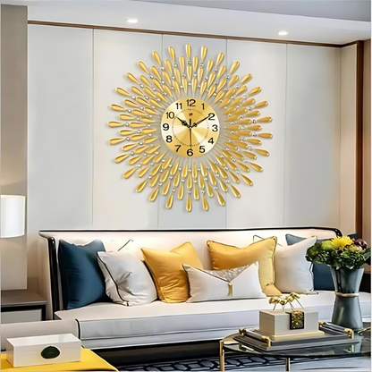 Wall Clock Decor – Elegant Sparkling Timepiece for Home Office Luxury