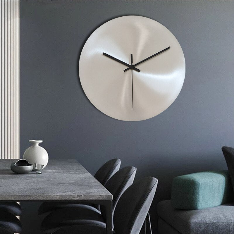 Stainless Steel Wall Clock - Minimalist Design for Home and Office Elegance