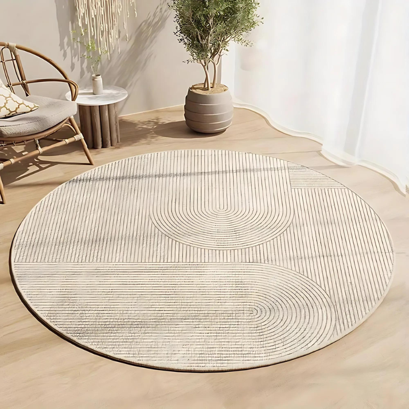 Round Anti-Slip Area Rug 8mm Thick for Home and Office Comfort