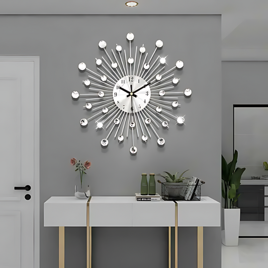 Crystal Wall Clock with Sparkling Design for Home and Office Decor