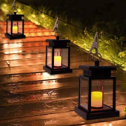 Solar Lantern for Outdoors - Weatherproof with Realistic Flickering Light