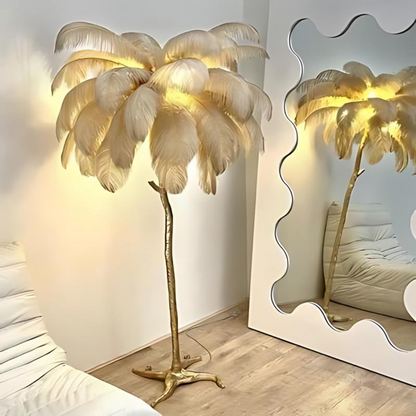 Ostrich Feather Floor Lamp for Elegant Home Decor and Stylish Lighting