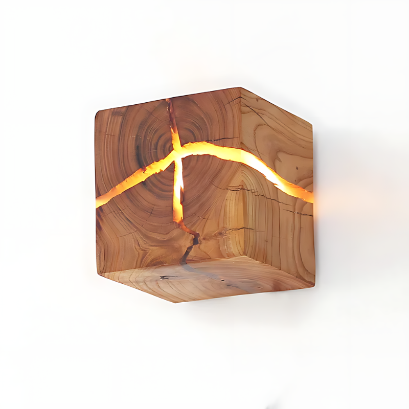 Solid Wood Wall Light for Home Decor – Handmade Rustic Lighting Fixture