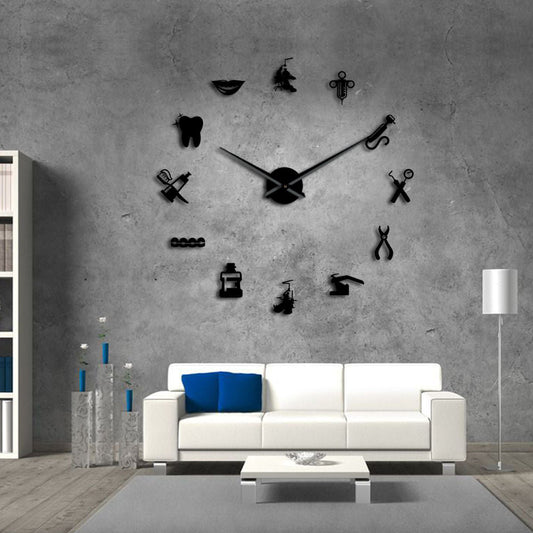 Dental Design Large Wall Clock for Home or Office Decor