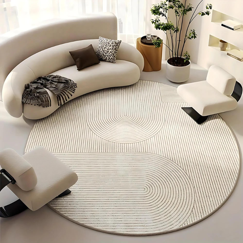 Round Anti-Slip Area Rug 8mm Thick for Home and Office Comfort