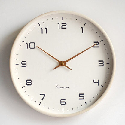 Scandinavian Round Wooden Wall Clock for Minimalist Home Decor