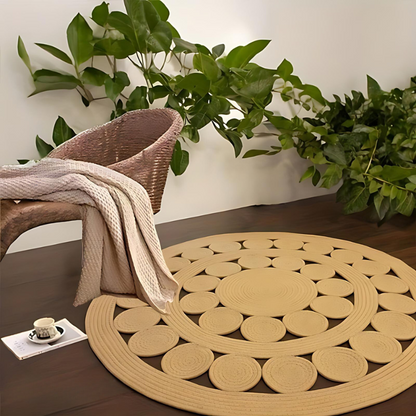 Non-Slip Round Geometric Pattern Rug for Home and Office Decor