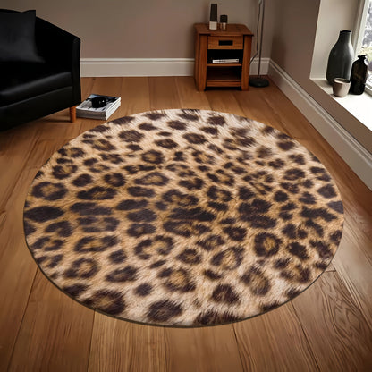 Leopard Print Flannel Area Rug for Cozy Home Decor and Comfort