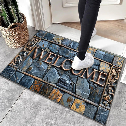 3D Stone Doormat for Home Entryway - Stylish, Durable, and Inviting