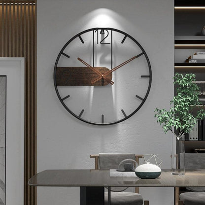 Stylish Stainless Steel and Walnut Wood Wall Clock for Home or Office