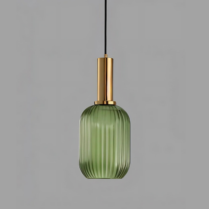 Elegant Ribbed Glass Pendant Light for Home and Office Decor