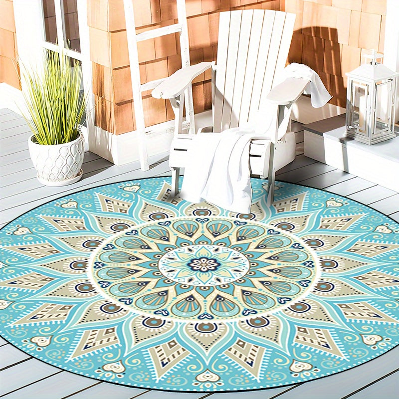 Mandala Round Rug for Home Decor - Contemporary Design, Soft Material