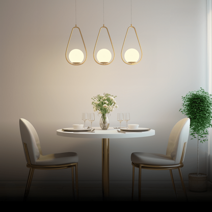 Elegant LED Pendant Light with Warm White Glow and Gold Finish for Home