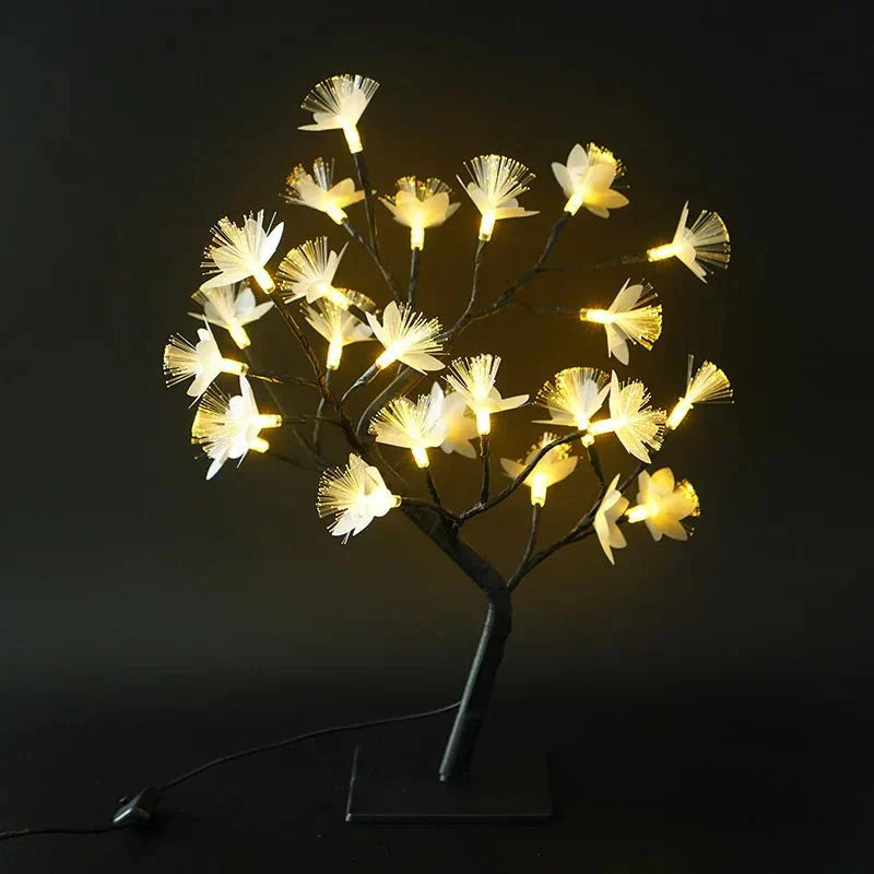 Bonsai Lamp with Roses for Home Decor and Office Ambiance Lighting