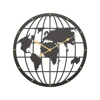 Metal Wall Clock 40 cm – Decorative Clock with Gold Numbers for Home Office Decor
