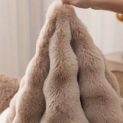 Round Faux Fur Rug – Soft Plush Area Rug for Cozy Home Office Decor
