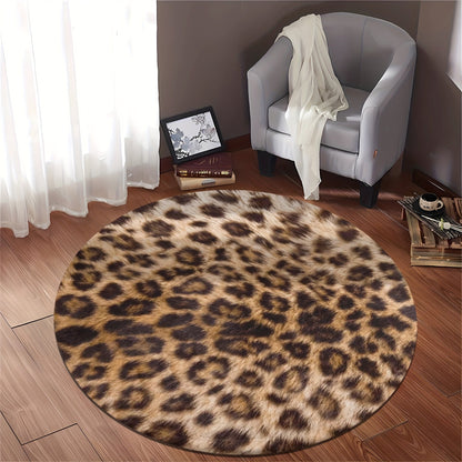 Leopard Print Flannel Area Rug for Cozy Home Decor and Comfort