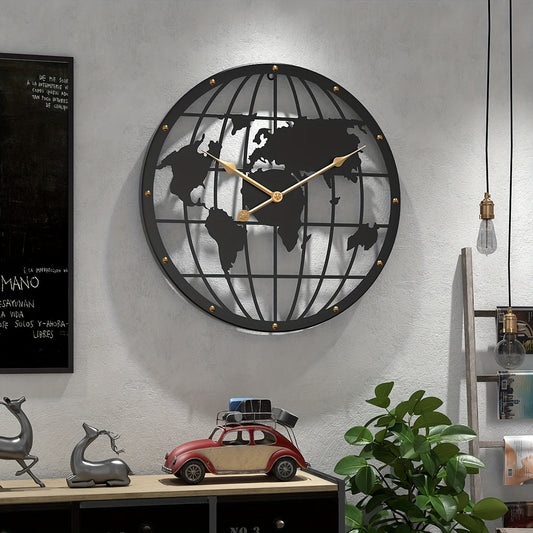 Metal Wall Clock 40 cm – Decorative Clock with Gold Numbers for Home Office Decor