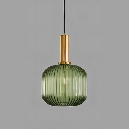 Elegant Ribbed Glass Pendant Light for Home and Office Decor