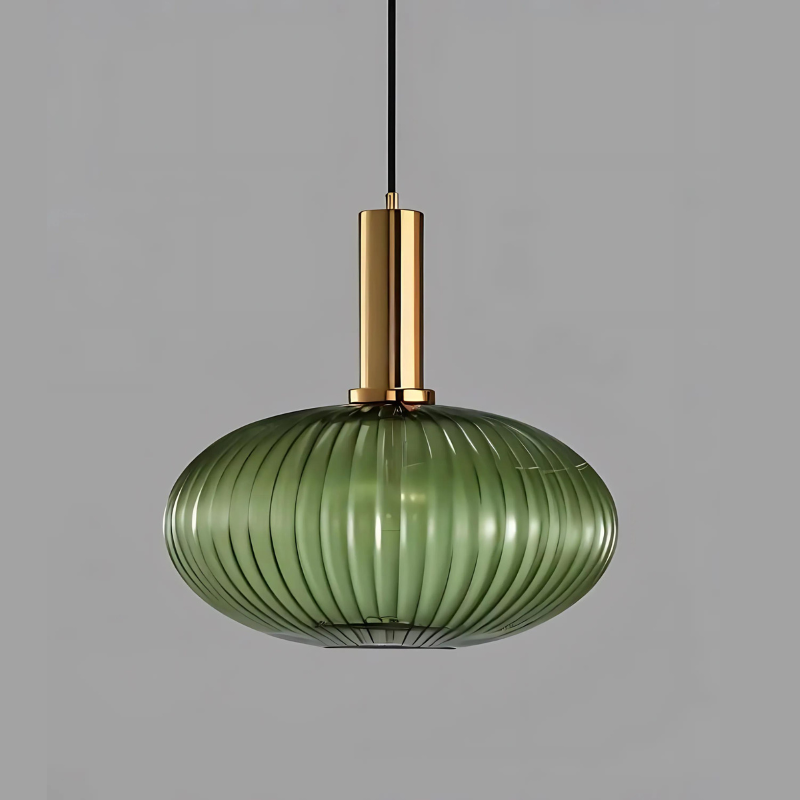 Elegant Ribbed Glass Pendant Light for Home and Office Decor