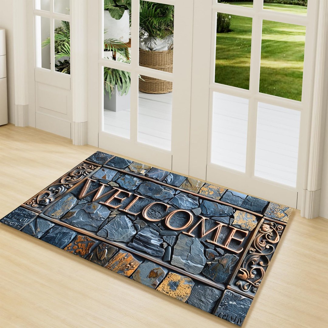 3D Stone Doormat for Home Entryway - Stylish, Durable, and Inviting